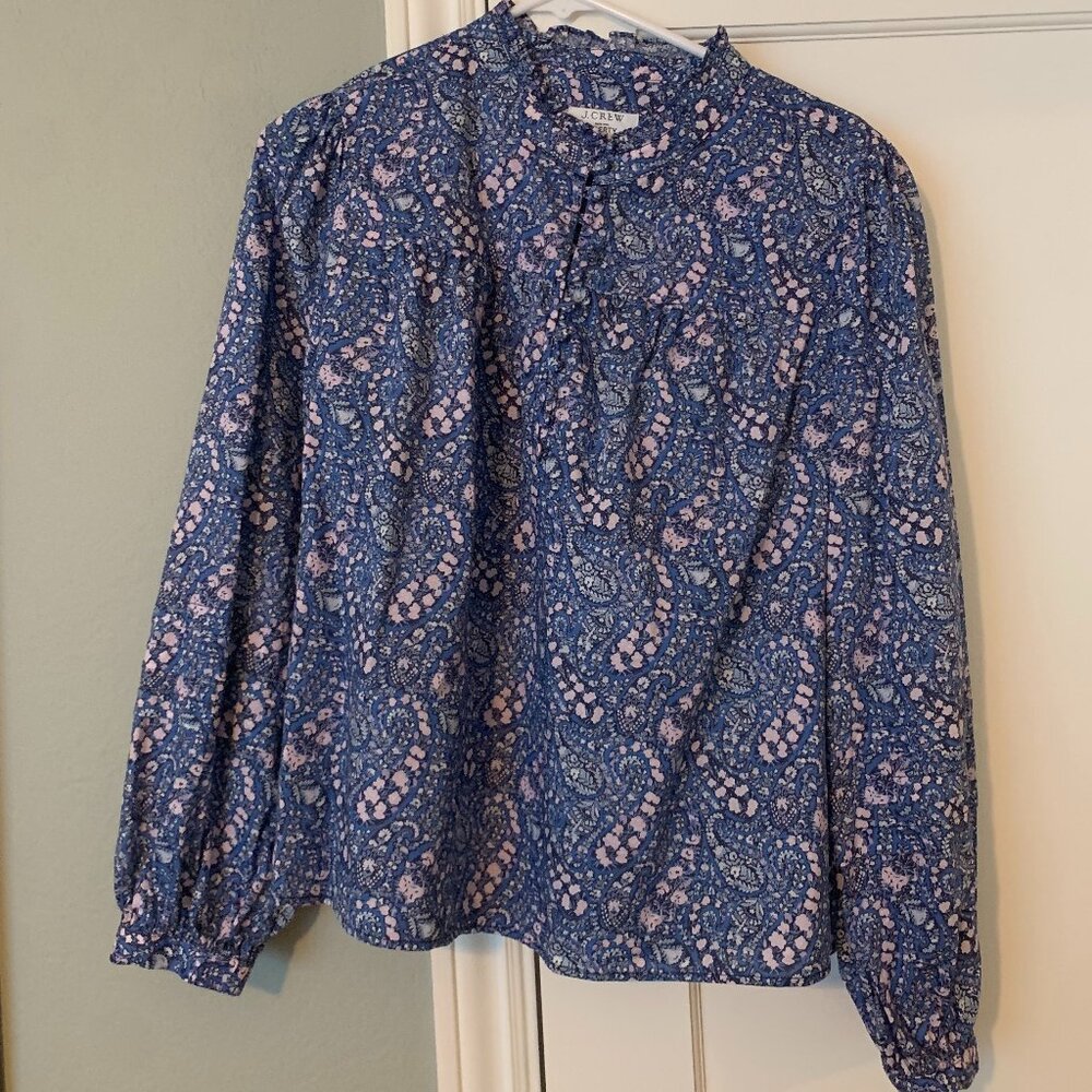Women's J. Crew Ruffleneck Popover in Liberty Bourton Bloom Size M